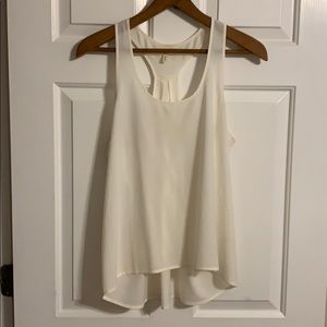 •frenchi• Cream High-Low Racerback Tank